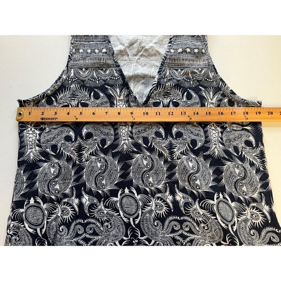 Maxi Dress Sleeveless V-Neck Womens XL Geometric Animal Zanzea Black White - Picture 3 of 9